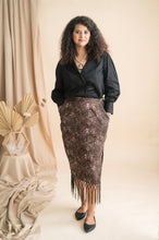 Blazer with tassels lace leopard print skirt