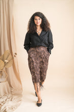 Blazer with tassels lace leopard print skirt