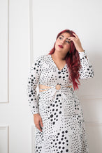 Polka Dots Waist Cut Out Dress