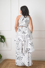 Polka Dots Cord Set (Top Halter Neck Witth Layered Skirt)